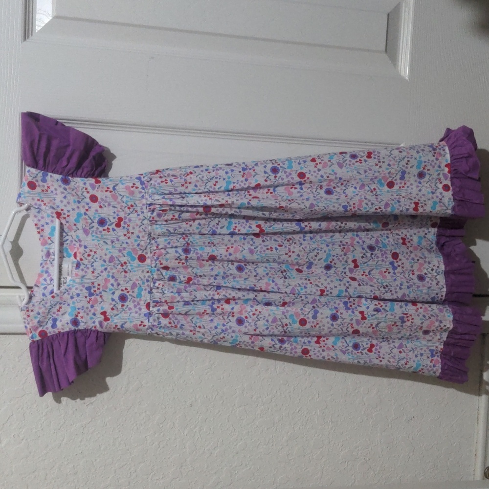 Kracker Jack Kids Girl Purple & Pink Floral Summer Dress. Size 4T